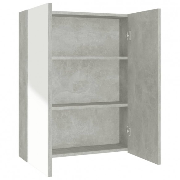 Armoire à miroir de salle de bain 60x15x75 cm MDF Gris béton