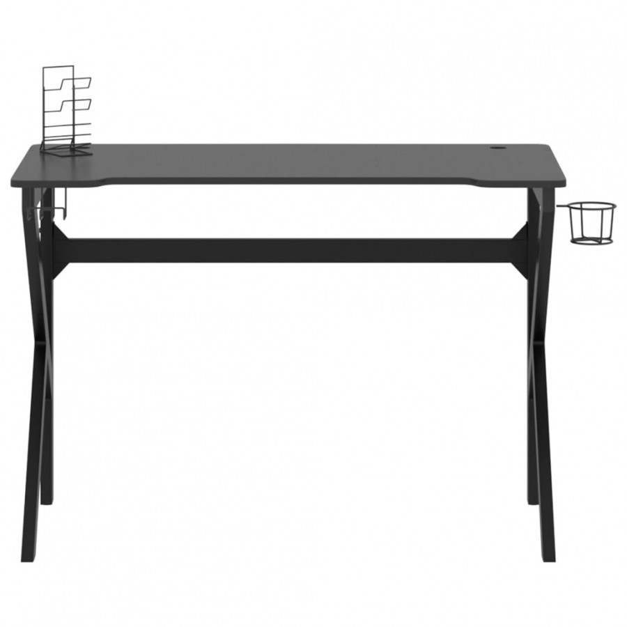 Bureau de jeu avec pieds en forme de K Noir 110x60x75 cm