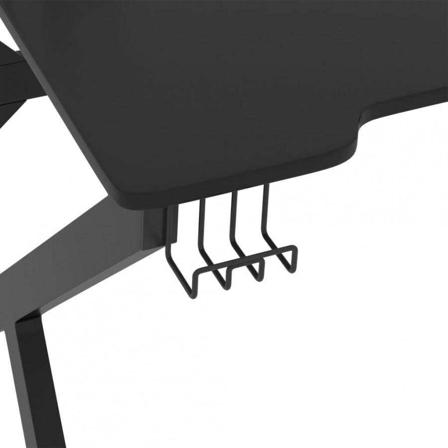 Bureau de jeu avec pieds en forme de K Noir 110x60x75 cm