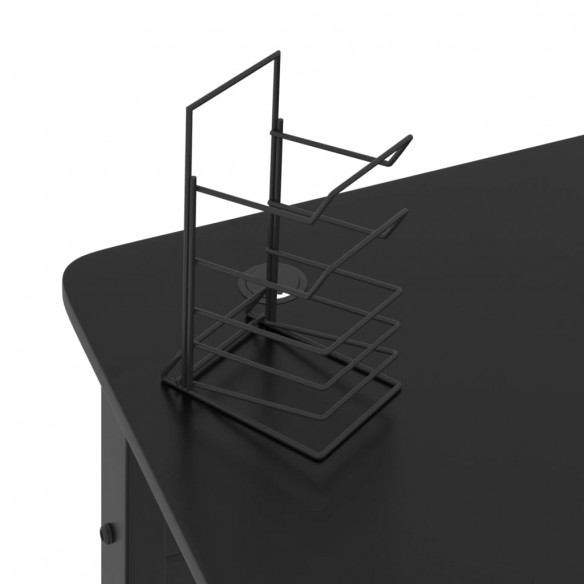 Bureau de jeu avec pieds en forme de K Noir 110x60x75 cm