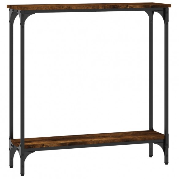 Table console chêne fumé 75x22,5x75 cm bois d'ingénierie