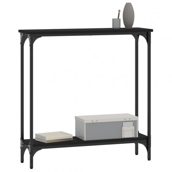 Table console noir 75x22,5x75 cm bois d'ingénierie