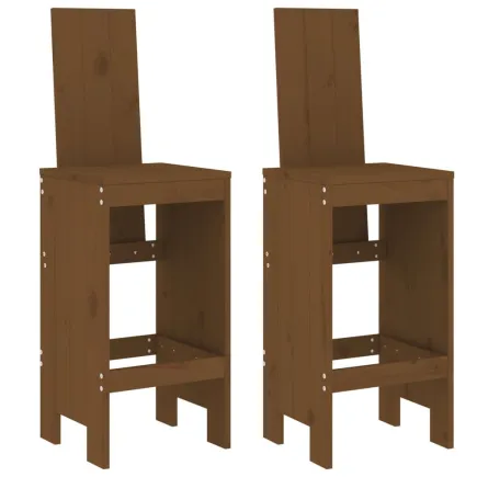 Tabourets 2 pcs marron miel 40x42x120 cm bois massif de pin 2