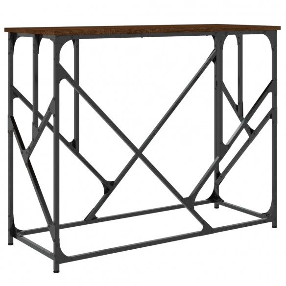 Table console chêne marron 100x40x80 cm bois d'ingénierie