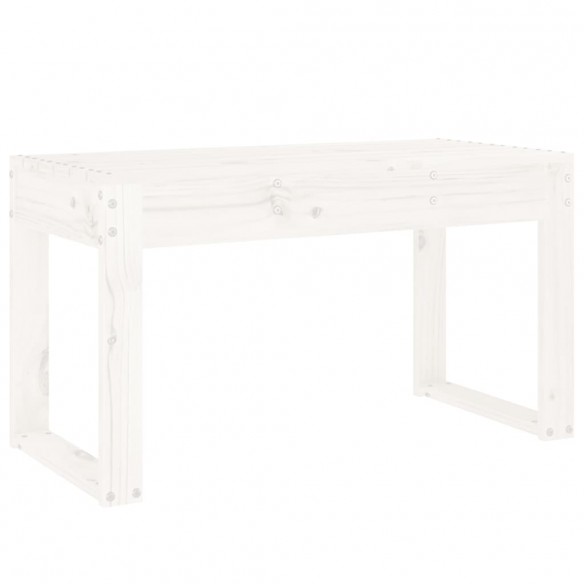 Banc de jardin blanc 80x38x45 cm bois massif de pin