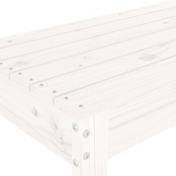 Banc de jardin blanc 80x38x45 cm bois massif de pin