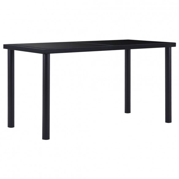Table de salle à manger Noir 140x70x75 cm Verre trempé