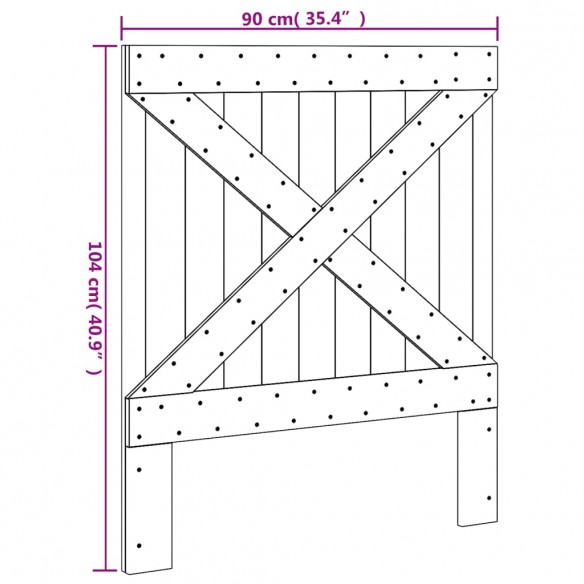 Tête de lit 90x104 cm bois massif de pin