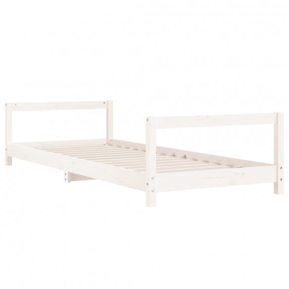 Cadre de lit pour enfants blanc 80x200 cm bois de pin massif