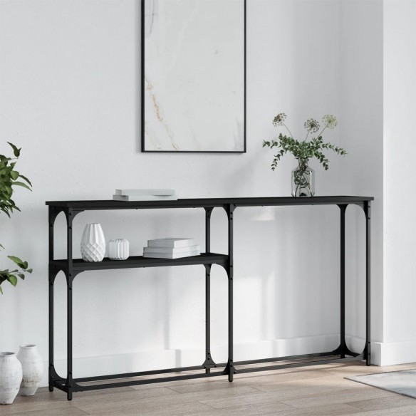 Table console noir 145x22,5x75 cm bois d'ingénierie