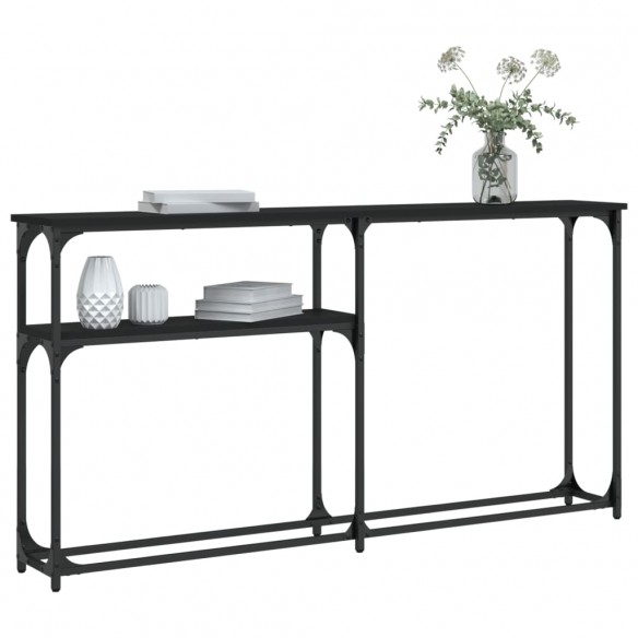 Table console noir 145x22,5x75 cm bois d'ingénierie