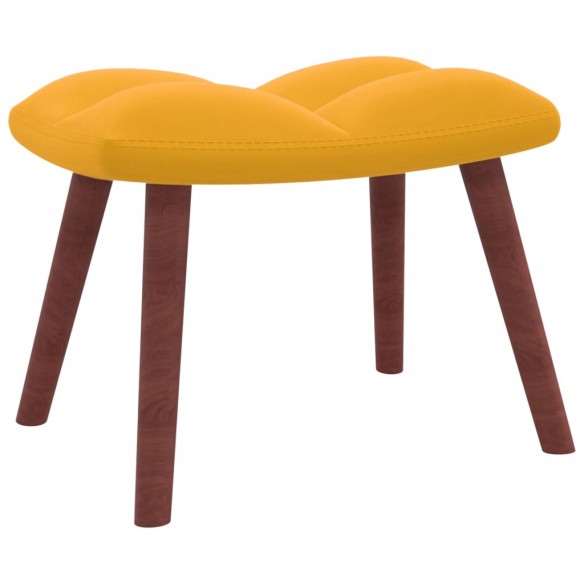 Chaise à bascule avec repose-pied Jaune moutarde Velours