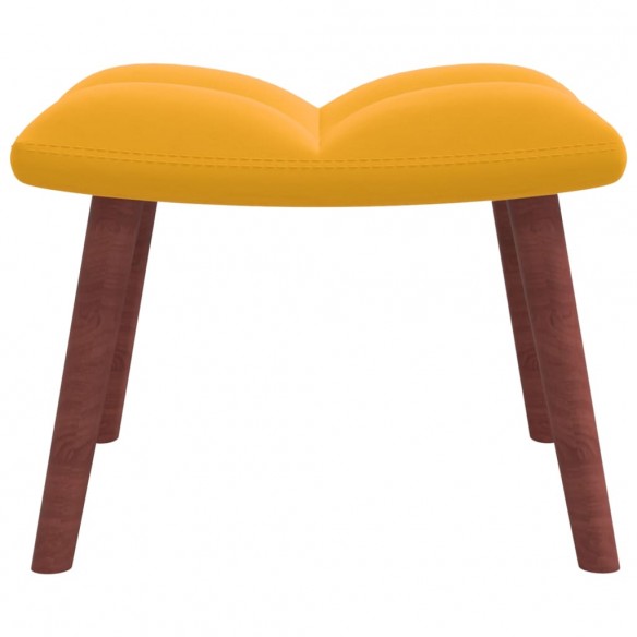 Chaise à bascule avec repose-pied Jaune moutarde Velours