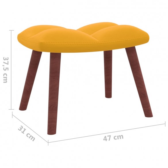 Chaise à bascule avec repose-pied Jaune moutarde Velours