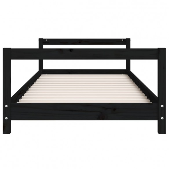 Cadre de lit pour enfant noir 80x160 cm bois de pin massif