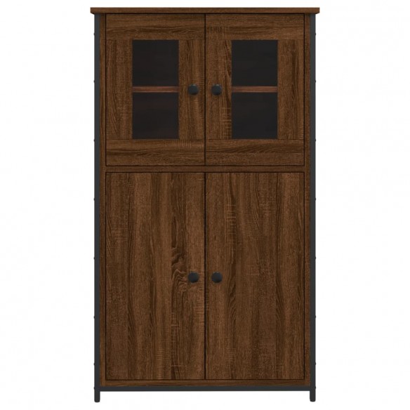 Buffet haut chêne marron 62x32x106,5 cm bois d'ingénierie