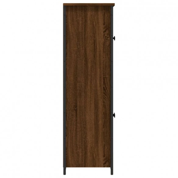 Buffet haut chêne marron 62x32x106,5 cm bois d'ingénierie