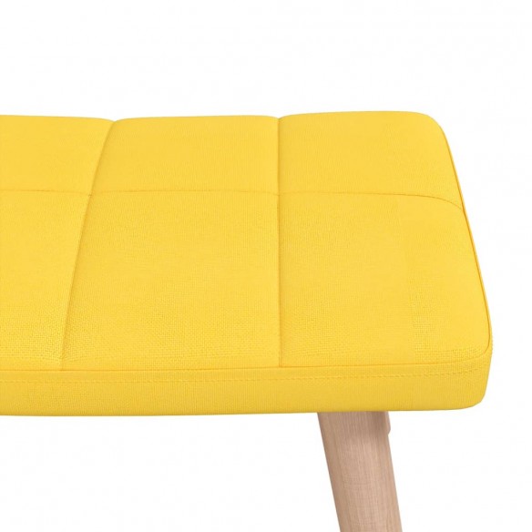 Chaise à bascule avec tabouret Jaune moutarde Tissu