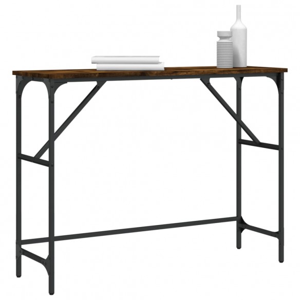 Table console chêne fumé 100x32x75 cm bois d'ingénierie
