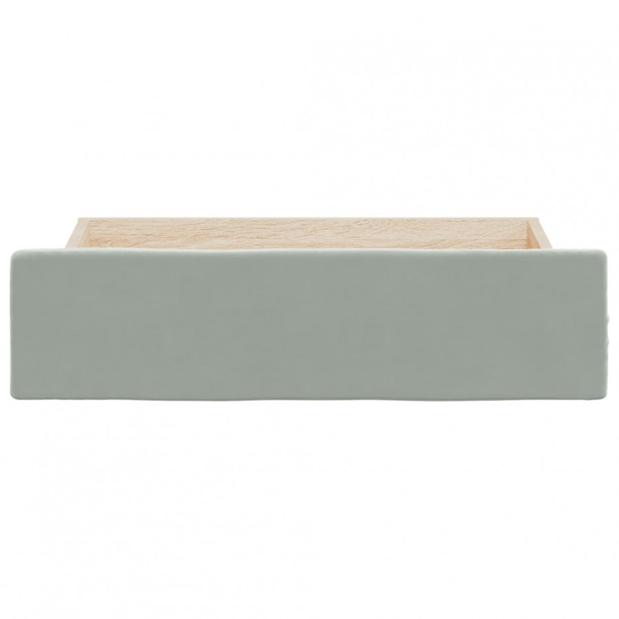 Tiroirs de lit 2 pcs gris clair bois d'ingénierie et velours Tiroirs de lit 2 pcs gris clair bois d'ingénierie et velours