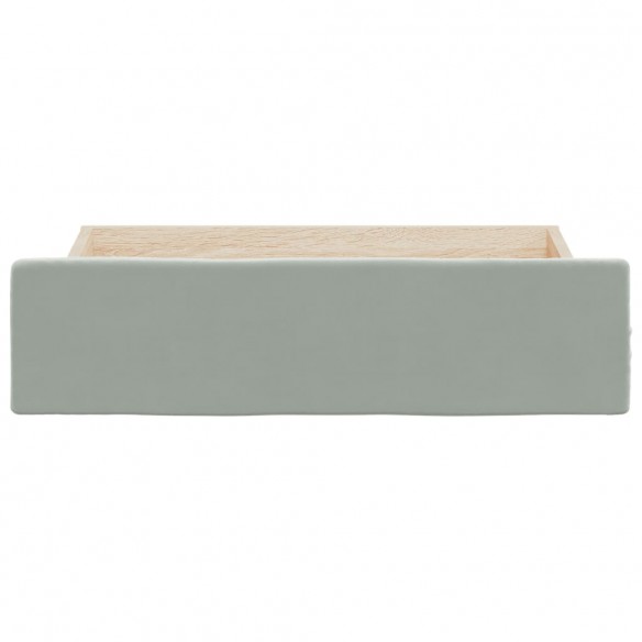 Tiroirs de lit 2 pcs gris clair bois d'ingénierie et velours