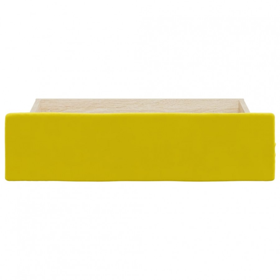 Tiroirs de lit 2 pcs jaune bois d'ingénierie et velours Tiroirs de lit 2 pcs jaune bois d'ingénierie et velours