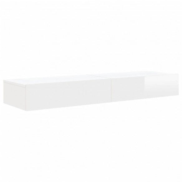 Meubles TV avec lumières LED 2 pcs blanc brillant 60x35x15,5 cm