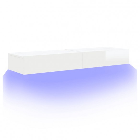 Meubles TV avec lumières LED 2 pcs blanc brillant 60x35x15,5 cm