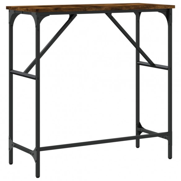Table console chêne fumé 75x32x75 cm bois d'ingénierie