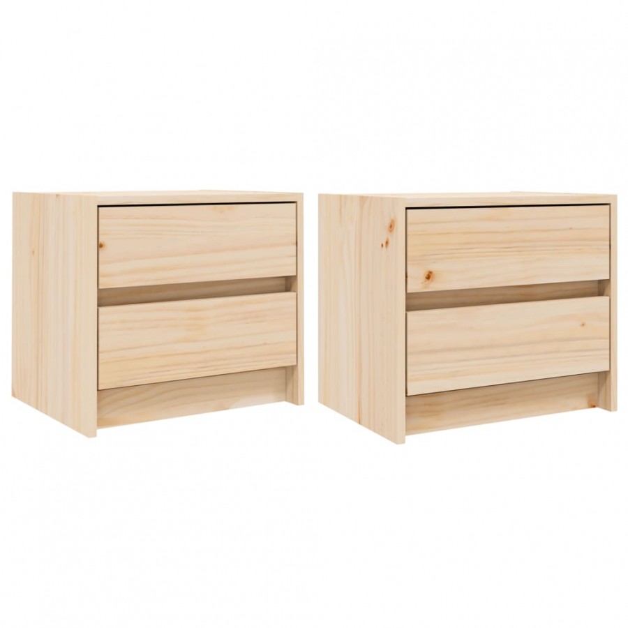 Tables de chevet 2 pcs 40x31x35,5 cm bois de pin massif