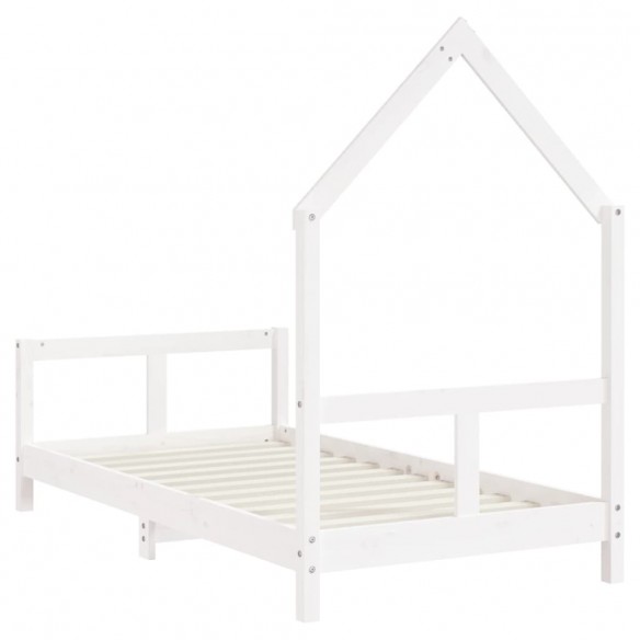 Cadre de lit pour enfant blanc 80x160 cm bois de pin massif