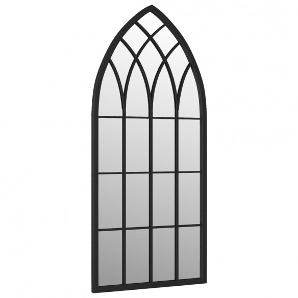 Miroir de jardin Noir 100x45 cm Fer pour utilisation extérieure