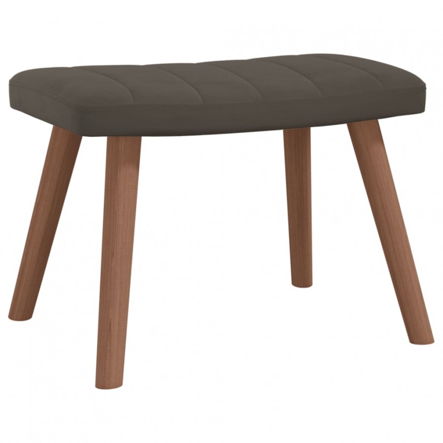 Chaise à bascule avec repose-pied Gris foncé Velours
