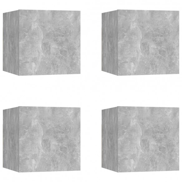 Meubles TV muraux 4 pcs Gris béton 30,5x30x30 cm