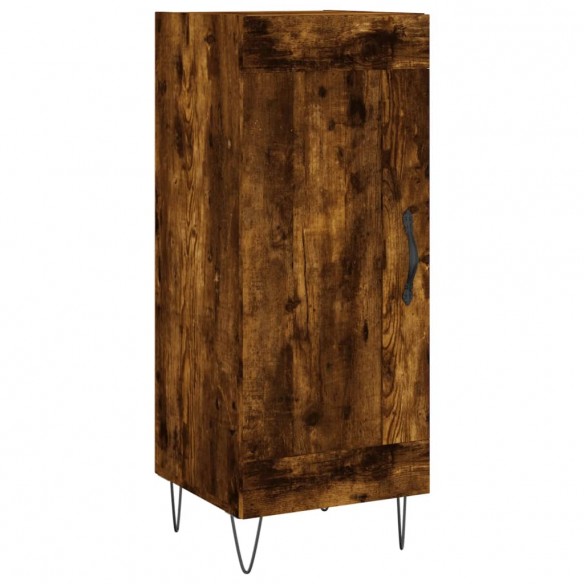 Buffet haut Chêne fumé 34,5x34x180 cm Bois d'ingénierie