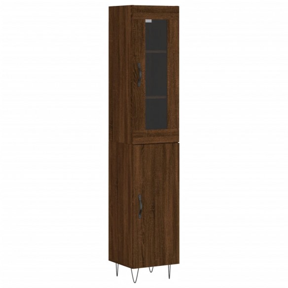 Buffet haut Chêne marron 34,5x34x180 cm Bois d'ingénierie