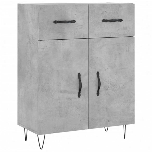 Buffet haut Gris béton 69,5x34x180 cm Bois d'ingénierie