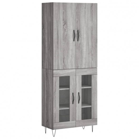 Buffet haut Sonoma gris 69,5x34x180 cm Bois d'ingénierie