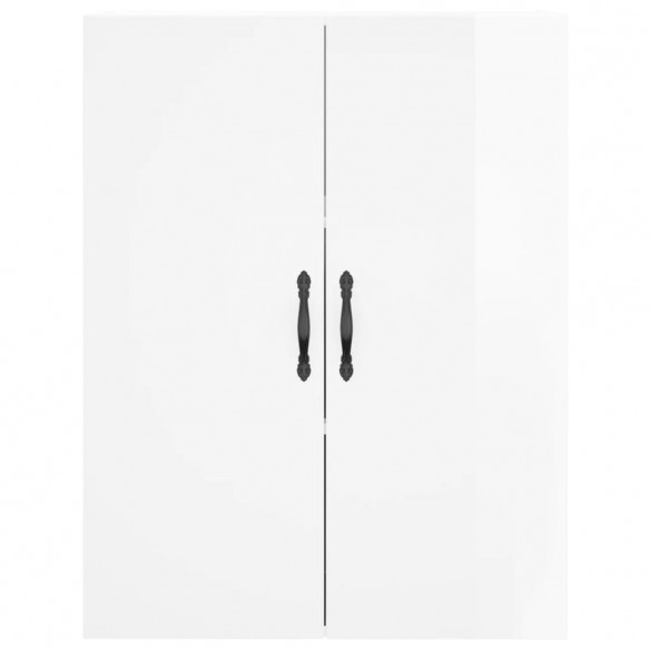 Armoires murales 2 pcs blanc brillant bois d'ingénierie