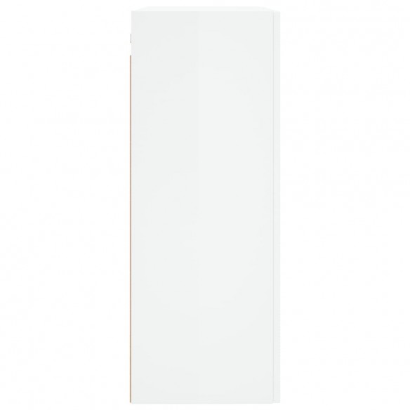 Armoires murales 2 pcs blanc brillant bois d'ingénierie