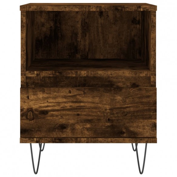 Table de chevet chêne fumé 40x35x50 cm bois d’ingénierie