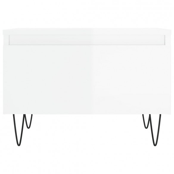Tables basses 2 pcs blanc brillant 50x46x35cm bois d'ingénierie