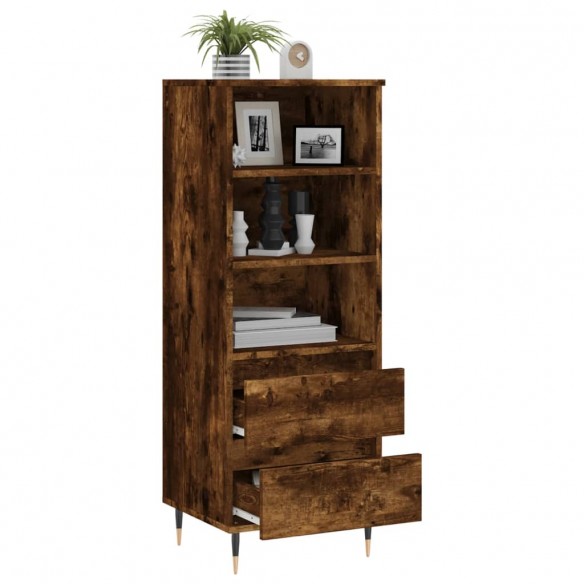 Buffet haut Chêne fumé 40x36x110 cm Bois d'ingénierie