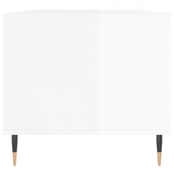 Table basse Blanc brillant 90x49x45 cm Bois d'ingénierie
