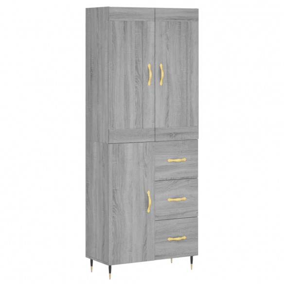 Buffet haut Sonoma gris 69,5x34x180 cm Bois d'ingénierie