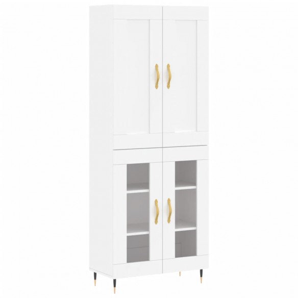 Buffet haut Blanc 69,5x34x180 cm Bois d'ingénierie