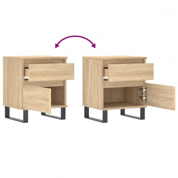 Tables de chevet 2 pcs chêne sonoma 40x35x50 cm bois ingénierie