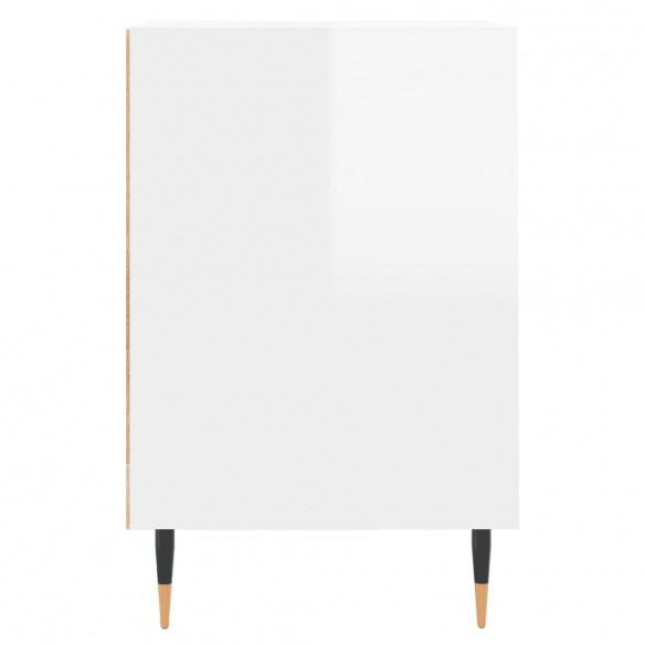 Meuble TV Blanc brillant 100x35x55 cm Bois d'ingénierie