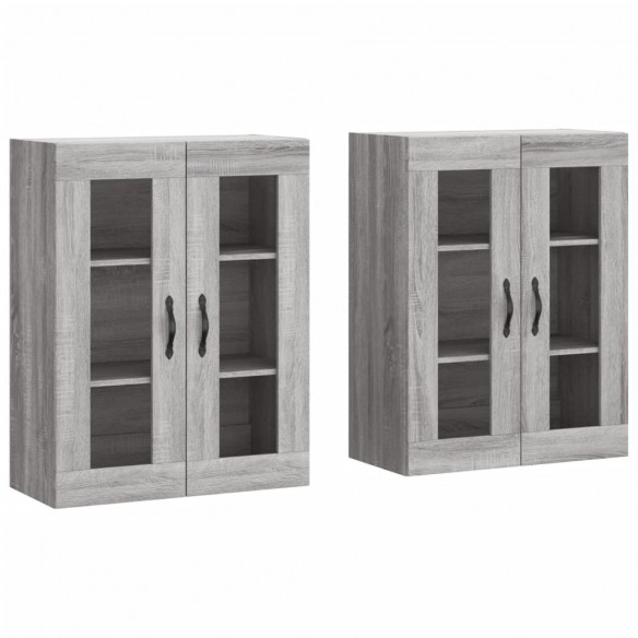 Armoires murales 2 pcs sonoma gris bois d'ingénierie