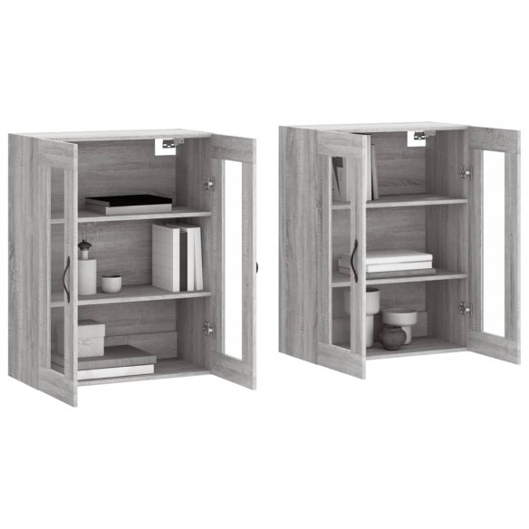 Armoires murales 2 pcs sonoma gris bois d'ingénierie